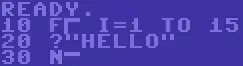 Commodore BASIC screenshot
