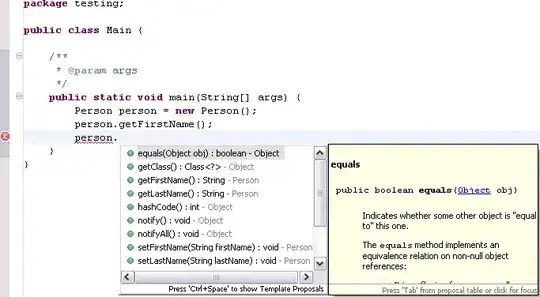 Screenshot for error warning