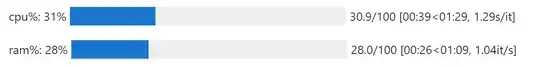 Jupyter cpu and ram usage progress bars