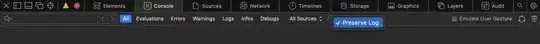 safari 16+ preserve logs option