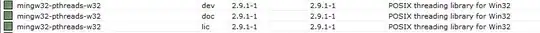 Pthreads package options from MingW Installation Manager