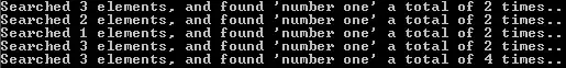 Array search results