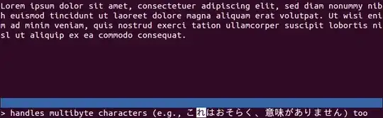 Screenshot of program combining ncurses and readline