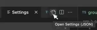 Button for settings.json file
