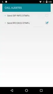 Call Settings list