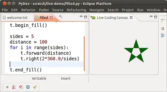 screenshot of turtle graphics code
