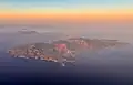 Aerial view of the island