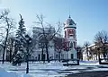 Museum of history and art during winter season. Building – an object of cultural heritage of the Russian Federation. Built in 1913–1916 years as a house-monument to the writer Ivan Goncharov who was born in Simbirsk