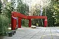 The ritual site of the Katyn Memorial and the portals of the entrance to the alleys of the Polish and Russian cemeteries