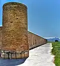 The outer walls of the caravanserai