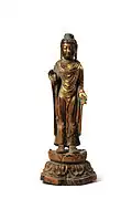 Standing Buddha. Unified Silla period. Gilt bronze, h. 23.9&nbsp;cm. National Museum of Korea.