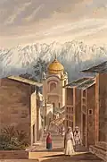 Gilt temple in the town of Mulkera