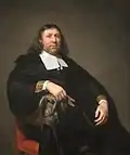 Portrait of their son Dammas Guldewagen, by Jan de Bray