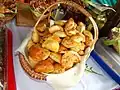 Fried cabbage dumplings with caraway lemberger Art (pierogi ruskie)