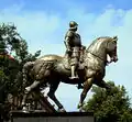 The left side of the staute