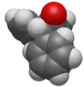 Van der Waals space filling model of 1,1-diphenylacetone
