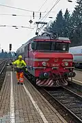 An SŽ 363 locomotive is coupled to a EuroCity (2015)