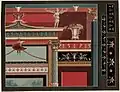 1882 painting by A Sikkard of parts of the east wall of exedra "y"