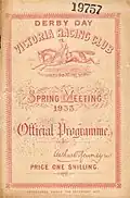 1933 VRC Derby racebook front cover
