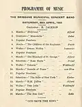 1951 QTC Stradbroke Handicap showing raceday programme of music