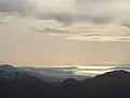 Inverkip power station chimney, seen in 2009 from Ben Vorlich (Loch Lomond).