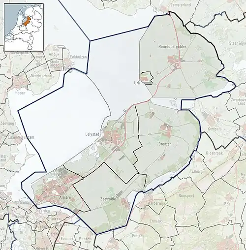 Bordering lakes is located in Flevoland