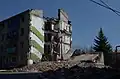 Damaged building in Snizhne, 6 August 2014