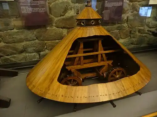 Model of Leonardo's fighting vehicle