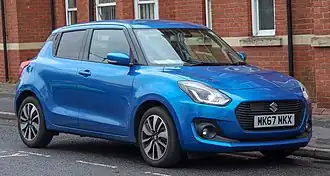 A 2nd gen Suzuki Swift for the Pakistani market while the 3rd gen Swift (Internationally) from the front