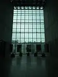 The interior of the building.