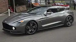 Front-three quarters view of a silver station wagon