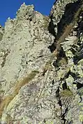Section of ferrata on the Bove Path