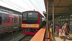 Ex-Musashino Line 205-0 series set M64 (147+148) on Pasar Senen Station