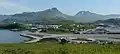 Pyramid Peak (center) viewed from airport at Dutch Harbor