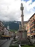St. Anne's Column from the south, with the Nordkette mountain chain behind