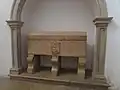 The carved stone Sarcophagi Tomb of Crusader João Gramacho and his wife Ana Taborda