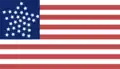 Digital remake of an American flag with a Grand Luminary star pattern and 14 stripes, it flew on admission day[64]
