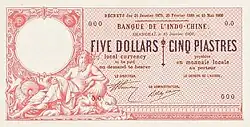 5 dollars/piastres (Canton), 1902