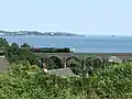 No. 60163 Tornado steam locomotive crosses Broadsands Viaduct