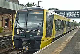 A Class 777 in service on the Wirral line at Hooton