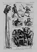 Nast ridiculed Senator Lyman Trumbull (IL), Chairman of the Senate Judiciary Committee, via Shakespeare's Macbeth. Published in Harper's Weekly, March 23, 1872 (p. 232)[36]