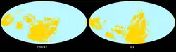 Reconstruction time at 540 Ma compared to paleomagnetism