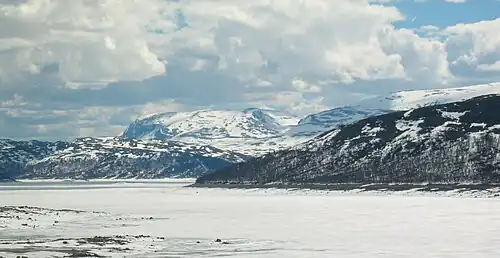 A frozen Strandavatnet