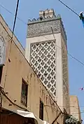 The eastern facade of the minaret, seen from the street
