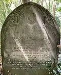 Actual grave in Highgate Cemetery of painter Edward Duncan, buried, at his request, with his Friend Captain M H Barker