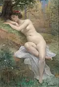 Weiblicher Akt in Waldlandschaft, 1903