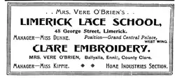 Advertisement for Clare embroidery