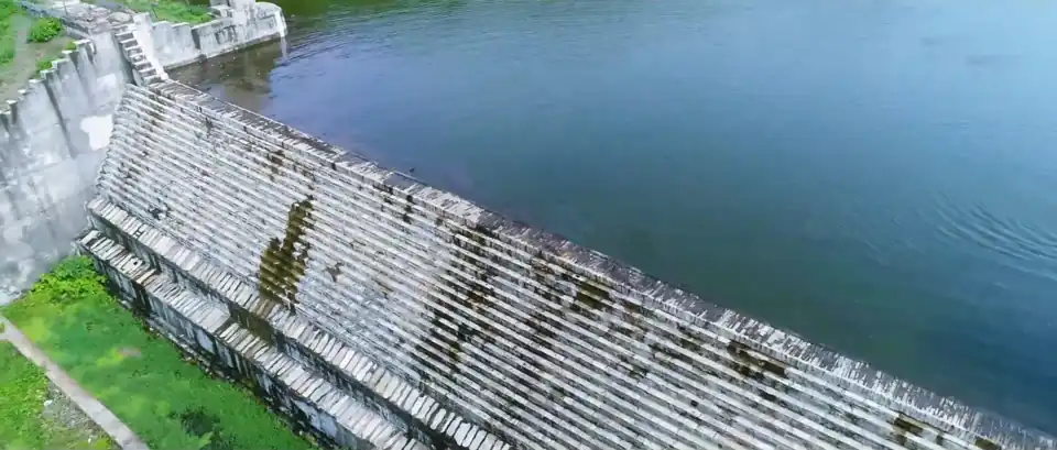 Aerial View of Dam.