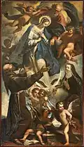 Immaculate Conception between Saints Francis of Assisi and Clare