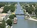 The Canal du Rhône à Sète traversing Aigues-Mortes